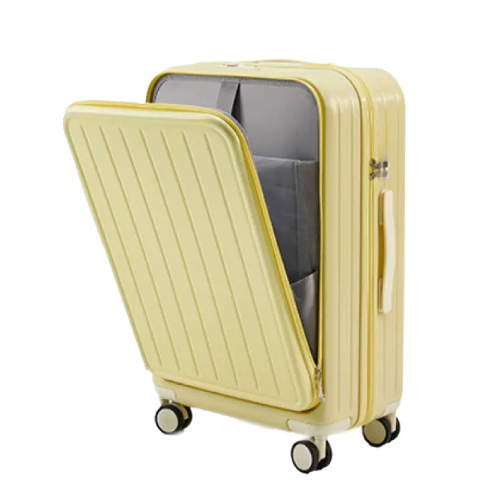 前開き スーツケース USBポート付き キャリーケース Mサイズ 大型 66L キャリーバッグ 5カラー選ぶ フロントオープン 4-7日用 泊まる カップホルダー付き 軽量設計 大容量 トランク 修学旅行 海外旅行 国内旅行 sc172-24