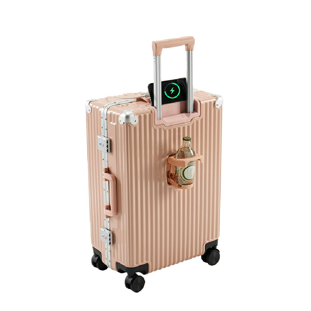 スーツケース フレームタイプ USBポート付き キャリーケース Sサイズ 43L 機内持ち込み 7カラー選ぶ 1-3日用 泊まる カップホルダー付き 軽量 大容量 多収納ポケット トランク 修学旅行 海外旅行 国内旅行 sc173-20