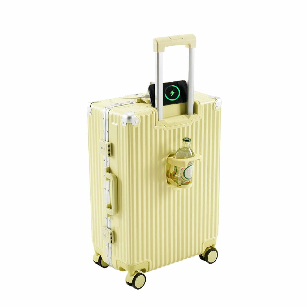 スーツケース フレームタイプ USBポート付き キャリーケース Mサイズ 60L 7カラー選ぶ 4-7日用 泊まる カップホルダー付き 軽量 大容量 多収納ポケット トランク 旅行 国内旅行 sc173-24