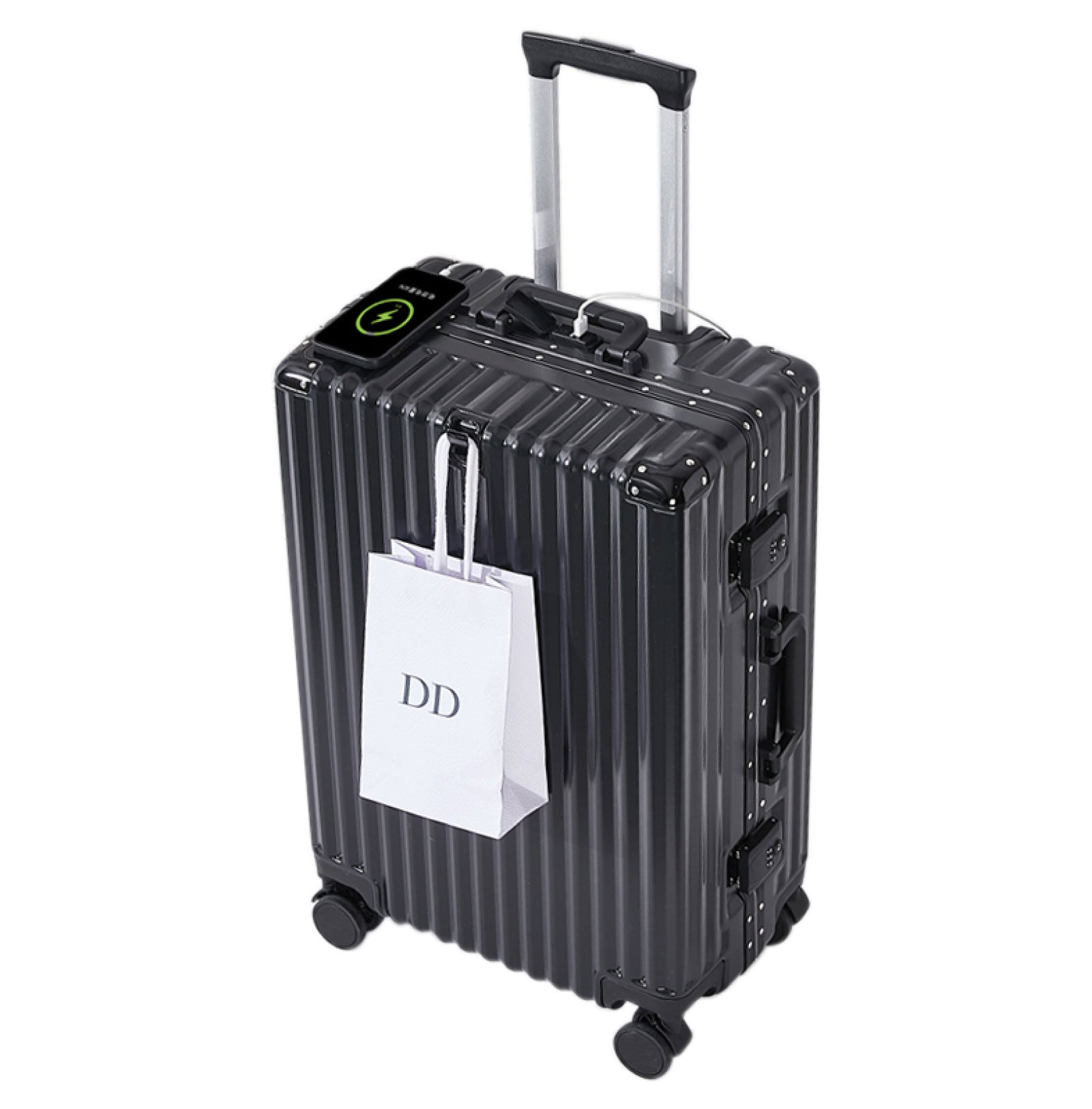 スーツケース フレームタイプ USBポート付き キャリーケース Mサイズ 66L 5カラー選ぶ 4-7日用 泊まる カップホルダー付き 軽量 大容量 多収納ポケット トランク 修学旅行 海外旅行 国内旅行 sc814-24